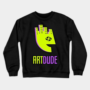 YourArtDude Logo In Yellow And Purple Crewneck Sweatshirt